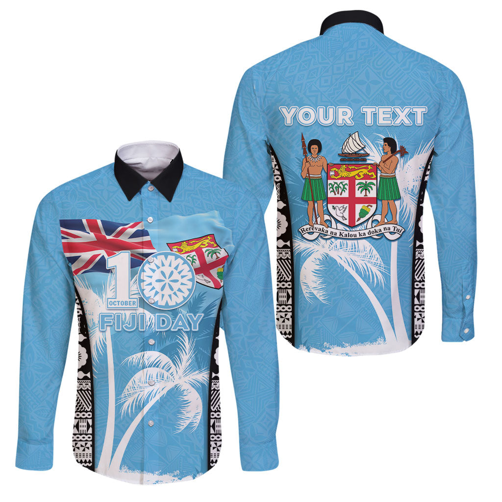 Personalised Fiji Day 2026 Family Matching Puletasi and Hawaiian Shirt Masi Tapa Pattern With Palm Tree