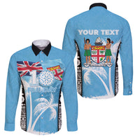 Personalised Fiji Day 2026 Family Matching Puletasi and Hawaiian Shirt Masi Tapa Pattern With Palm Tree