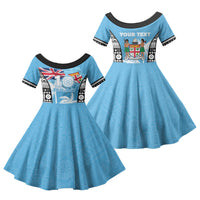Personalised Fiji Day 2026 Family Matching Puletasi and Hawaiian Shirt Masi Tapa Pattern With Palm Tree
