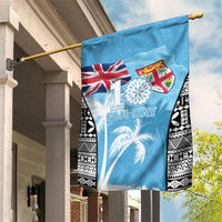 Fiji Day 2026 Garden Flag Masi Tapa Pattern With Palm Tree