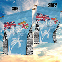 Fiji Day 2026 Garden Flag Masi Tapa Pattern With Palm Tree
