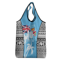 Fiji Day 2026 Grocery Bag Masi Tapa Pattern With Palm Tree