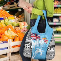 Fiji Day 2026 Grocery Bag Masi Tapa Pattern With Palm Tree