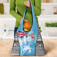 Fiji Day 2026 Grocery Bag Masi Tapa Pattern With Palm Tree