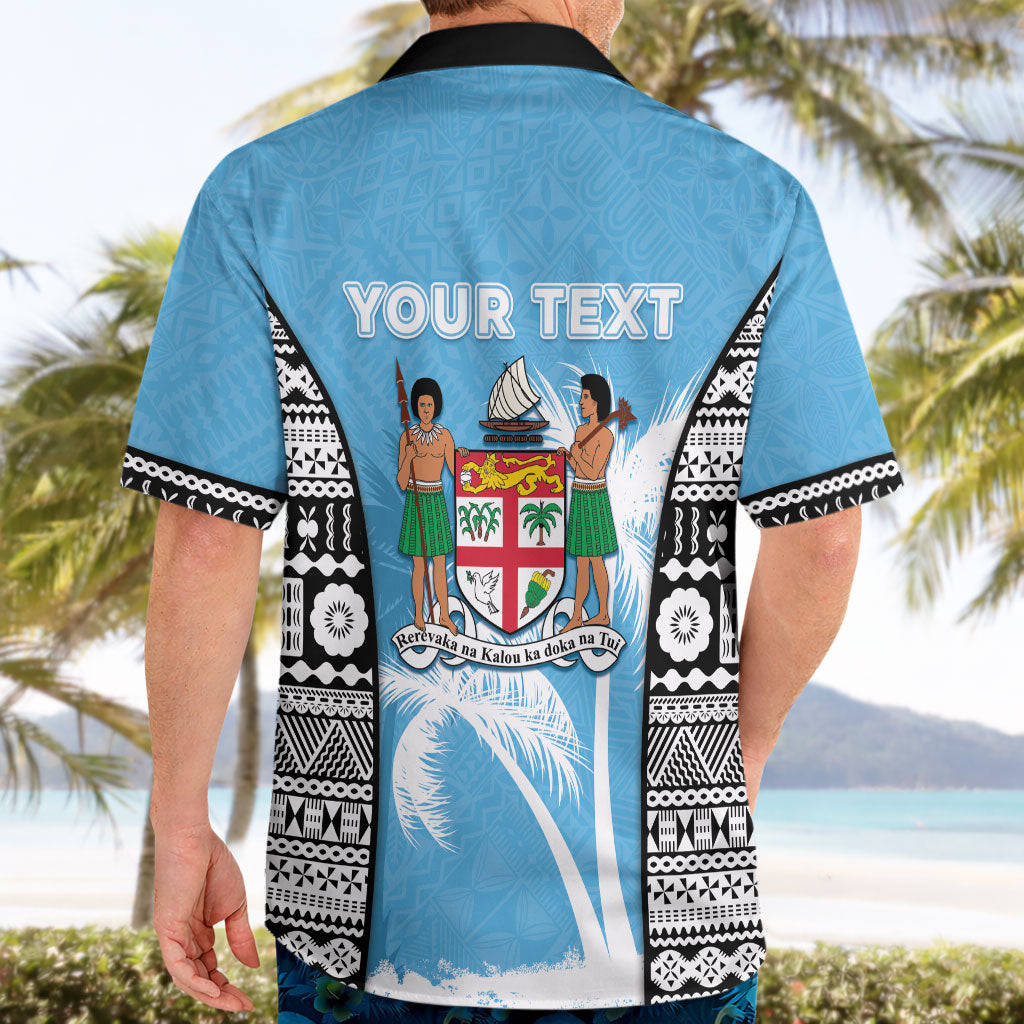 Personalised Fiji Day 2026 Hawaiian Shirt Masi Tapa Pattern With Palm Tree