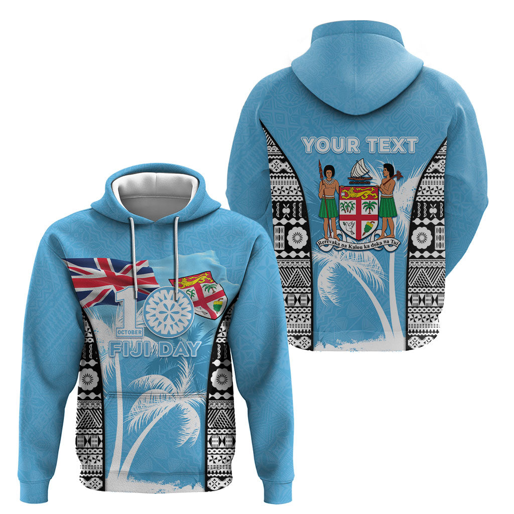 Personalised Fiji Day 2026 Hoodie Masi Tapa Pattern With Palm Tree