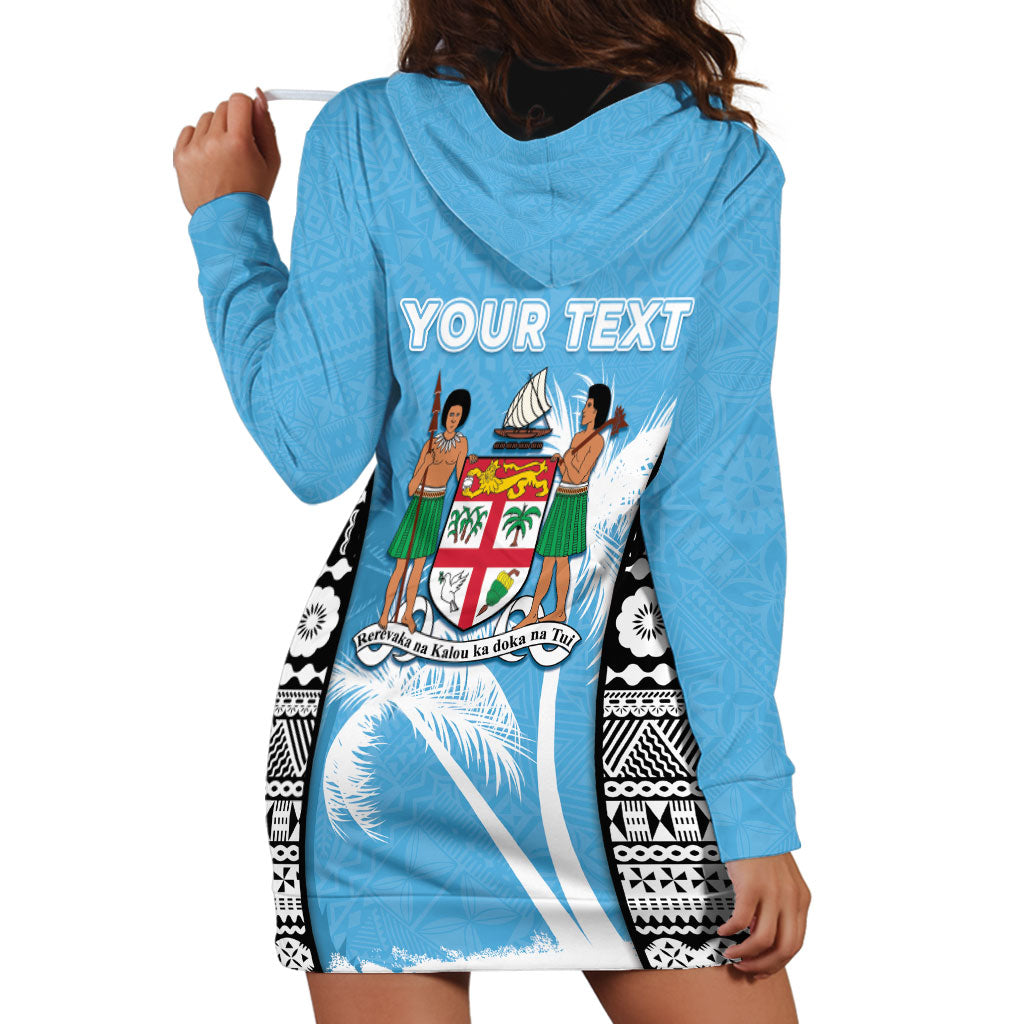 Personalised Fiji Day 2026 Hoodie Dress Masi Tapa Pattern With Palm Tree