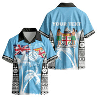 Personalised Fiji Day 2026 Kid Hawaiian Shirt Masi Tapa Pattern With Palm Tree