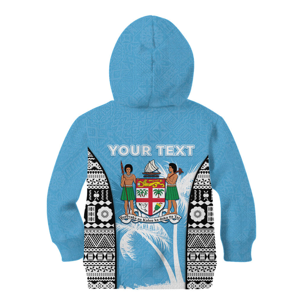 Personalised Fiji Day 2026 Kid Hoodie Masi Tapa Pattern With Palm Tree