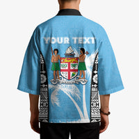 Personalised Fiji Day 2026 Kimono Masi Tapa Pattern With Palm Tree