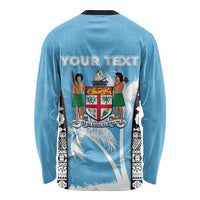 Personalised Fiji Day 2026 Long Sleeve Shirt Masi Tapa Pattern With Palm Tree