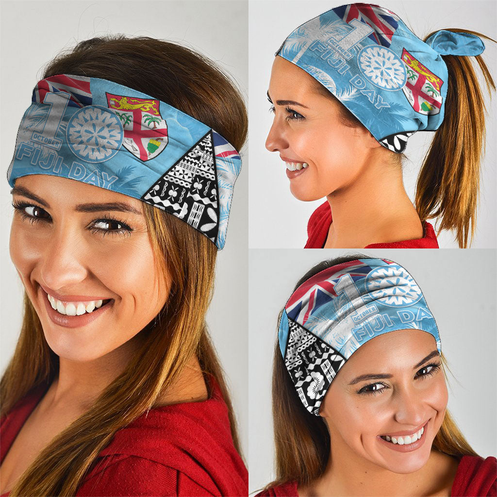 Fiji Day 2026 Neck Gaiter Masi Tapa Pattern With Palm Tree