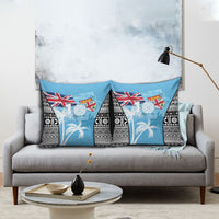 Fiji Day 2026 Pillow Cover Masi Tapa Pattern With Palm Tree