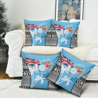 Fiji Day 2026 Pillow Cover Masi Tapa Pattern With Palm Tree