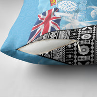 Fiji Day 2026 Pillow Cover Masi Tapa Pattern With Palm Tree