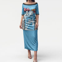 Personalised Fiji Day 2026 Puletasi Masi Tapa Pattern With Palm Tree