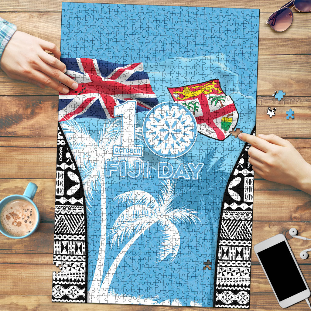 Fiji Day 2026 Puzzle Masi Tapa Pattern With Palm Tree