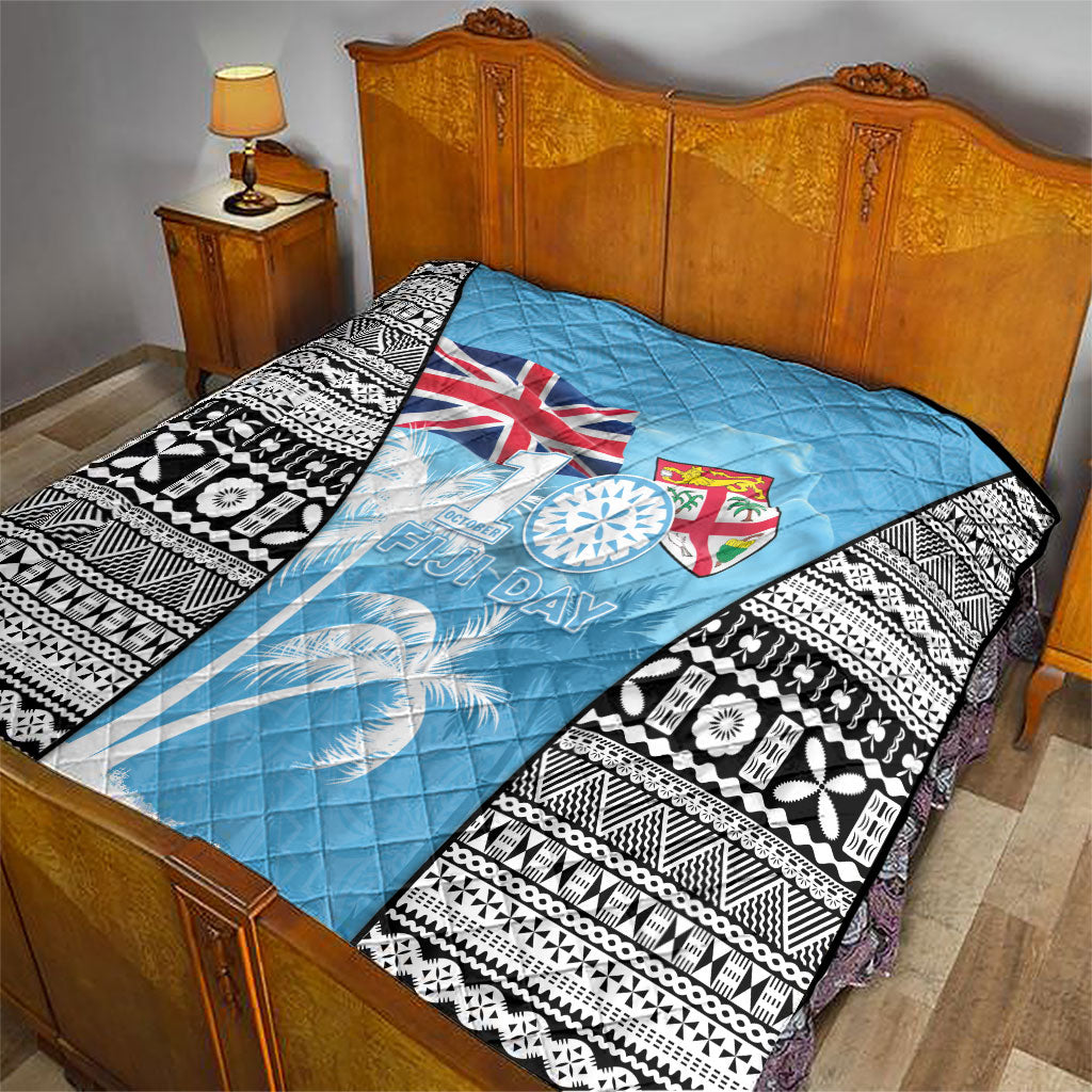 Fiji Day 2026 Quilt Masi Tapa Pattern With Palm Tree
