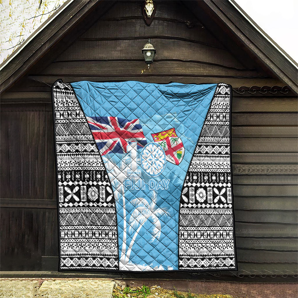 Fiji Day 2026 Quilt Masi Tapa Pattern With Palm Tree