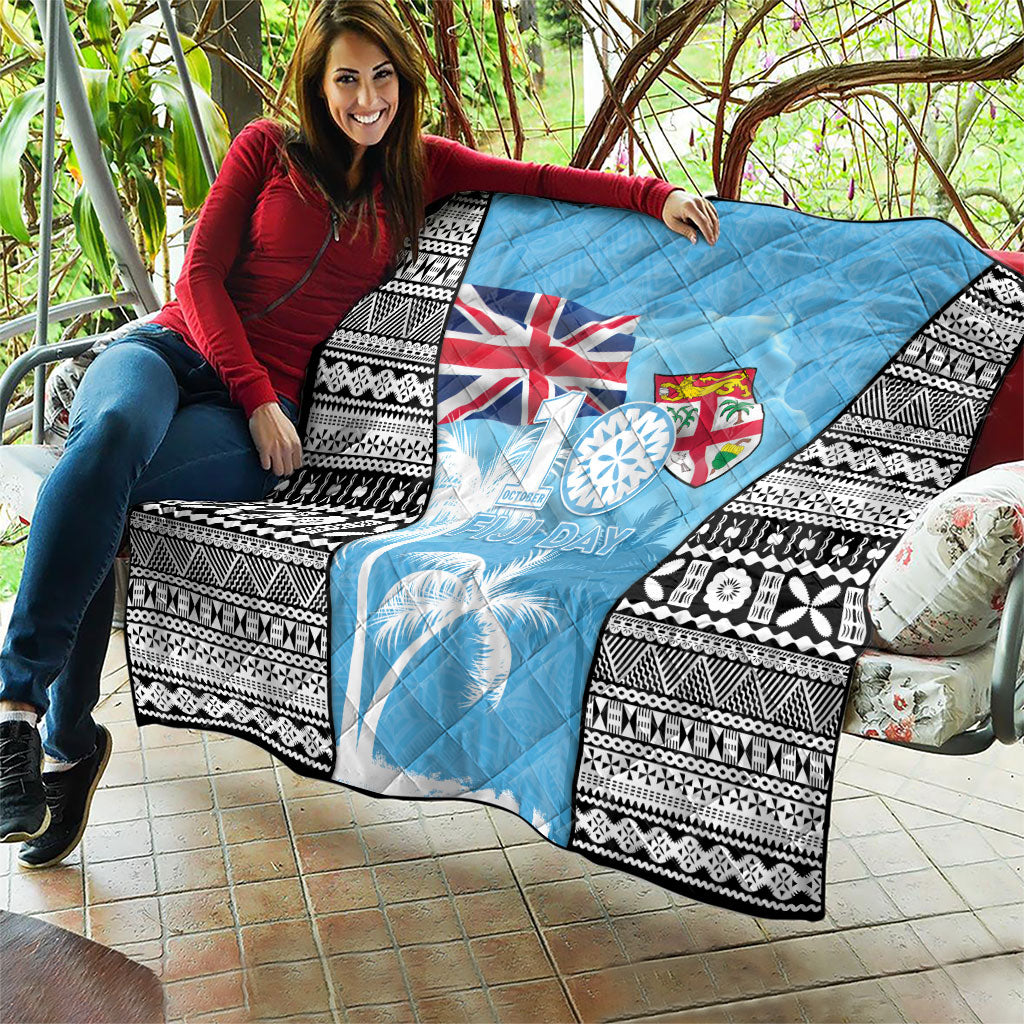 Fiji Day 2026 Quilt Masi Tapa Pattern With Palm Tree