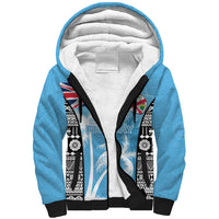 Personalised Fiji Day 2026 Sherpa Hoodie Masi Tapa Pattern With Palm Tree