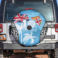 Fiji Day 2026 Spare Tire Cover Masi Tapa Pattern With Palm Tree