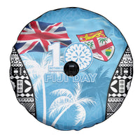 Fiji Day 2026 Spare Tire Cover Masi Tapa Pattern With Palm Tree