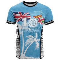 Personalised Fiji Day 2026 T Shirt Masi Tapa Pattern With Palm Tree