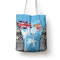 Fiji Day 2026 Tote Bag Masi Tapa Pattern With Palm Tree