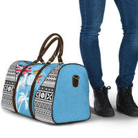 Fiji Day 2026 Travel Bag Masi Tapa Pattern With Palm Tree
