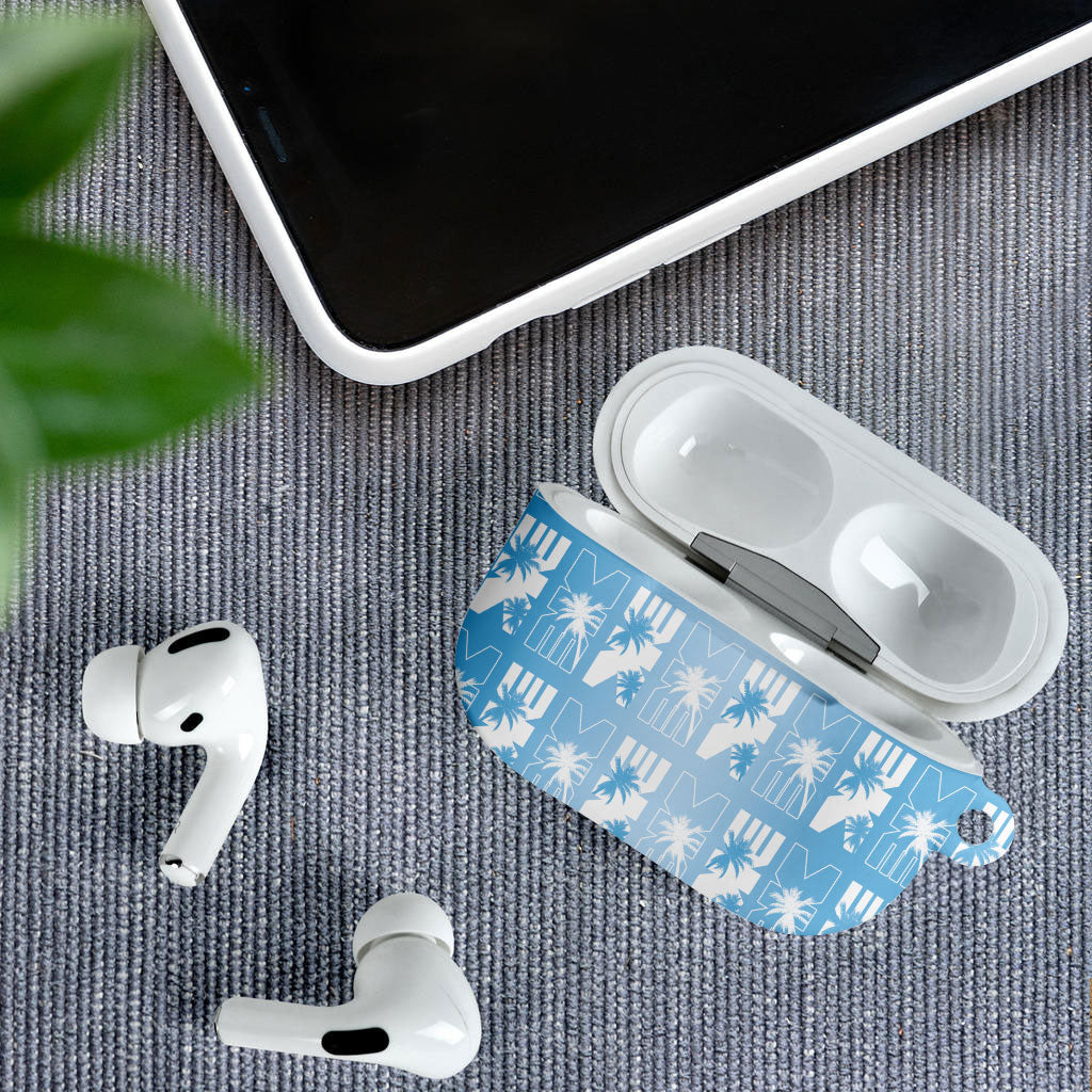 Bula Fiji AirPods Case Blue Makare Masi Tapa Pattern