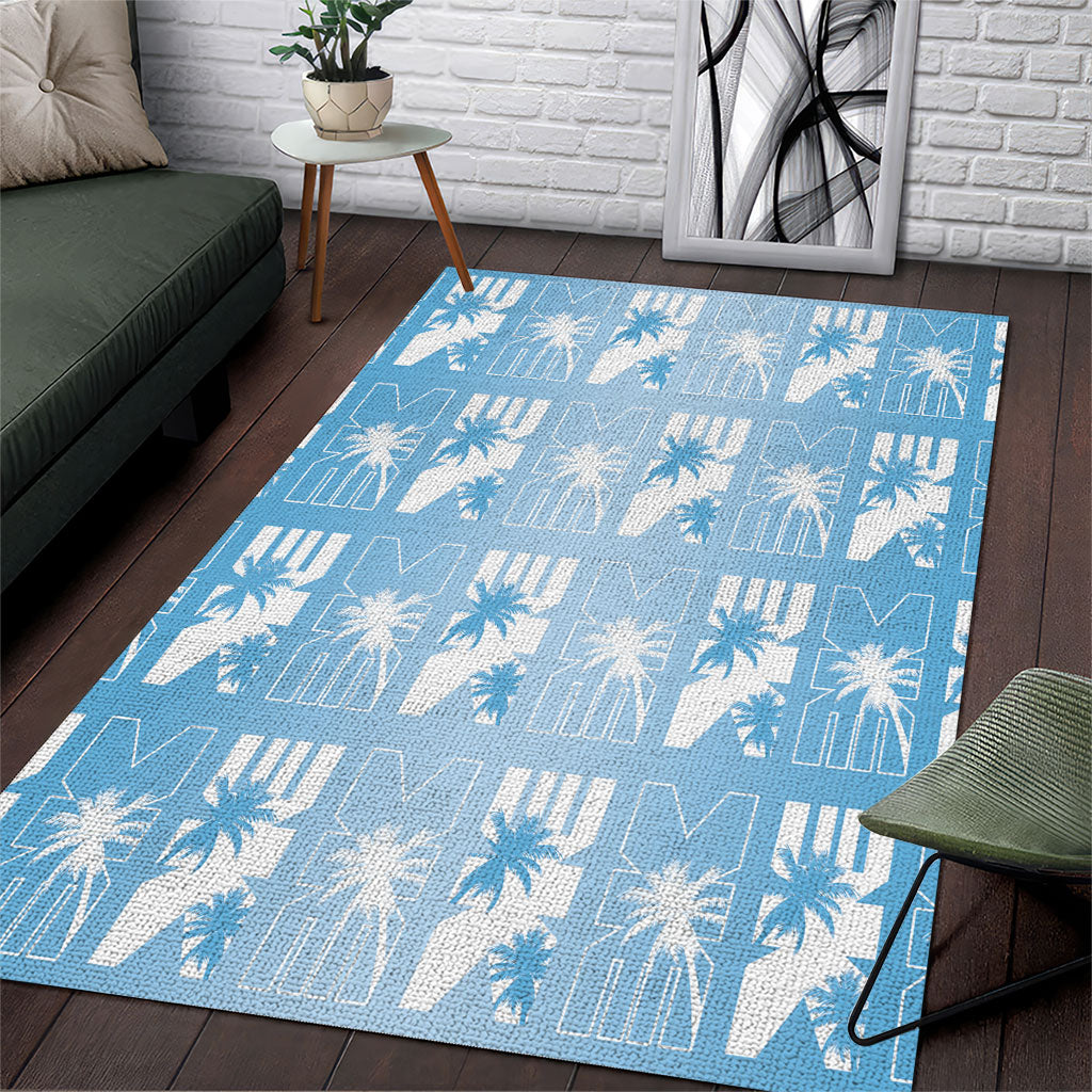 Bula Fiji Area Rug Blue Makare Masi Tapa Pattern