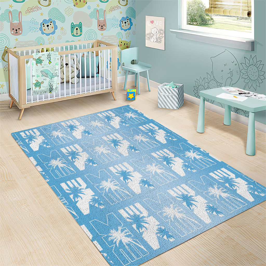 Bula Fiji Area Rug Blue Makare Masi Tapa Pattern