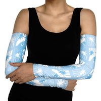 Bula Fiji Arm Sleeves Blue Makare Masi Tapa Pattern