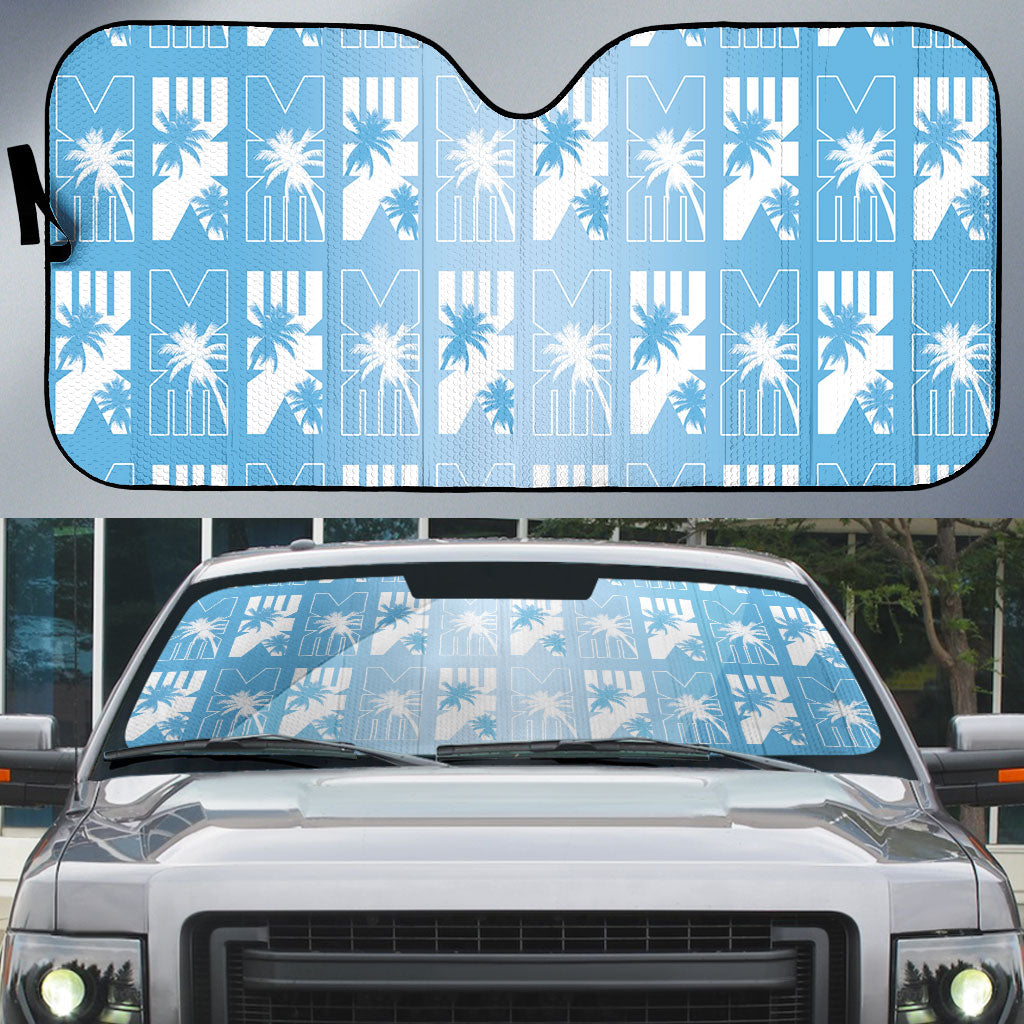 Bula Fiji Auto Sun Shade Blue Makare Masi Tapa Pattern