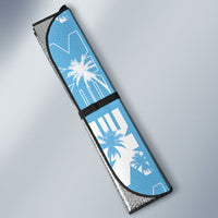 Bula Fiji Auto Sun Shade Blue Makare Masi Tapa Pattern