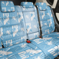 Bula Fiji Back Car Seat Cover Blue Makare Masi Tapa Pattern