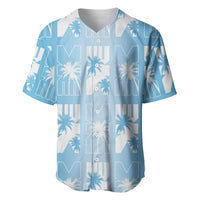 Bula Fiji Baseball Jersey Blue Makare Masi Tapa Pattern