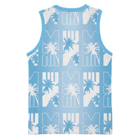 Bula Fiji Basketball Jersey Blue Makare Masi Tapa Pattern