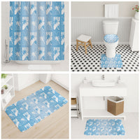 Bula Fiji Bathroom Set Blue Makare Masi Tapa Pattern