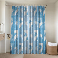 Bula Fiji Bathroom Set Blue Makare Masi Tapa Pattern