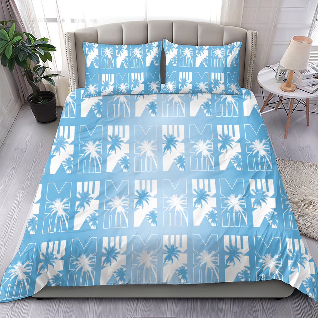 Bula Fiji Bedding Set Blue Makare Masi Tapa Pattern