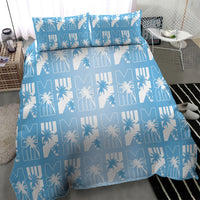 Bula Fiji Bedding Set Blue Makare Masi Tapa Pattern