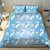 Bula Fiji Bedding Set Blue Makare Masi Tapa Pattern