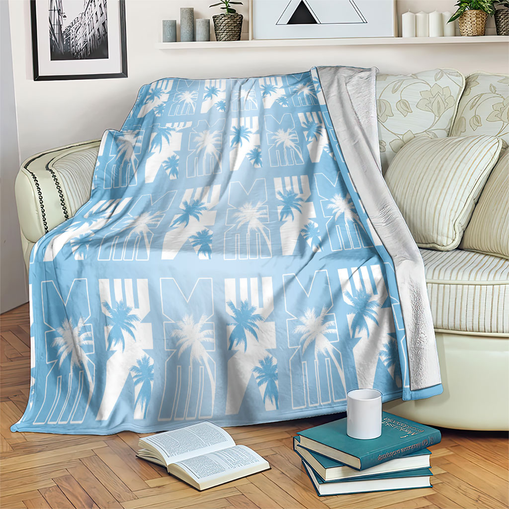 Bula Fiji Blanket Blue Makare Masi Tapa Pattern