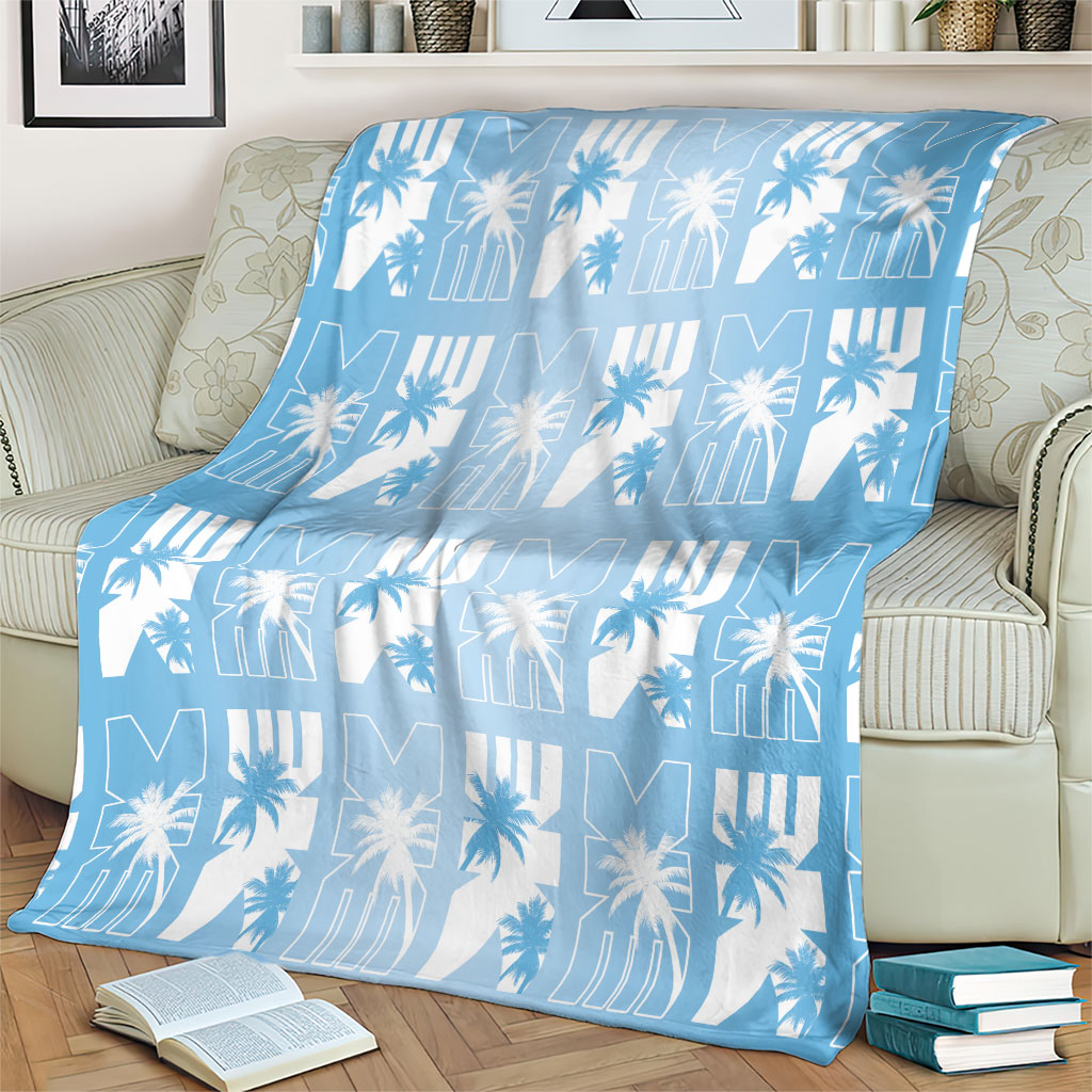 Bula Fiji Blanket Blue Makare Masi Tapa Pattern