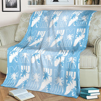 Bula Fiji Blanket Blue Makare Masi Tapa Pattern