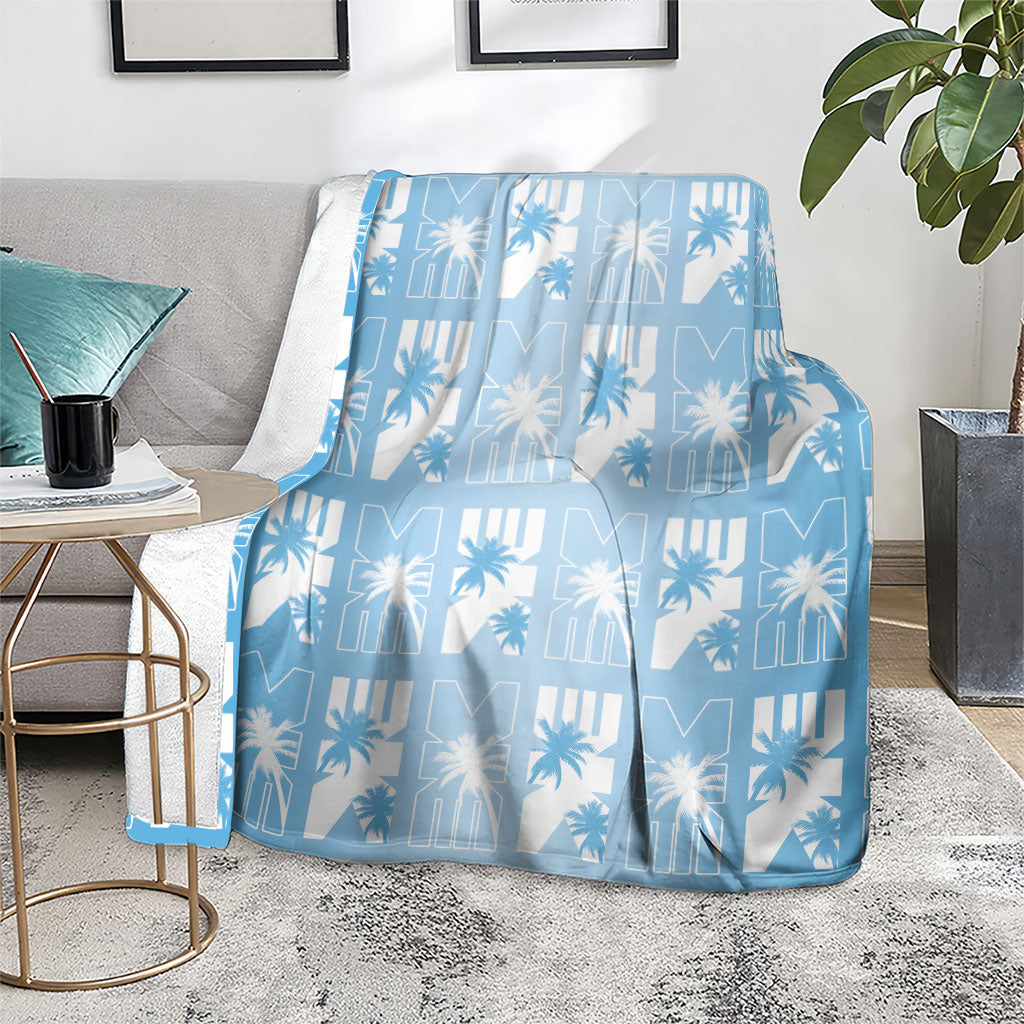 Bula Fiji Blanket Blue Makare Masi Tapa Pattern