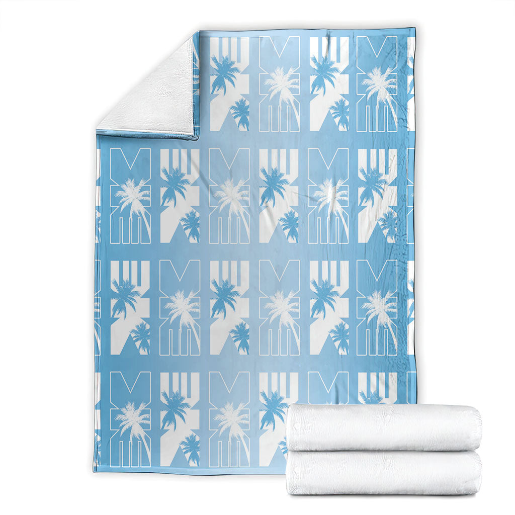 Bula Fiji Blanket Blue Makare Masi Tapa Pattern