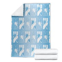 Bula Fiji Blanket Blue Makare Masi Tapa Pattern